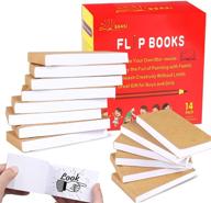 📚 premium 14 pack blank flipbooks - 120 pages animation sketching cartoons - high quality 120gsm paper - sewn binding - no bleed - 4.5" x 2.5 logo