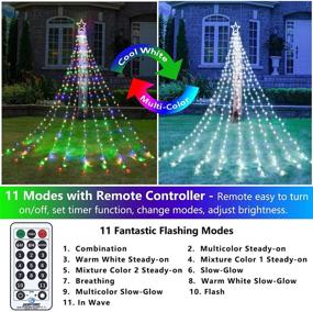 img 2 attached to Decute Color Changing Star String Lights for Outdoor Christmas Decorations - 11 Modes, Timer, Remote, Waterproof 320 LEDs Tree Toppers Fairy Lights for Yard Garden Backyard Holiday Decor