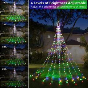 img 1 attached to Decute Color Changing Star String Lights for Outdoor Christmas Decorations - 11 Modes, Timer, Remote, Waterproof 320 LEDs Tree Toppers Fairy Lights for Yard Garden Backyard Holiday Decor