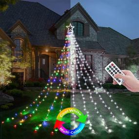 img 4 attached to Decute Color Changing Star String Lights for Outdoor Christmas Decorations - 11 Modes, Timer, Remote, Waterproof 320 LEDs Tree Toppers Fairy Lights for Yard Garden Backyard Holiday Decor