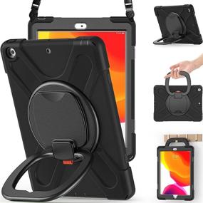 img 4 attached to 🔒 BRAECNstock iPad 10.2 Case - Shockproof with Kickstand, Shoulder Strap, Screen Protector, Pencil Holder - iPad 9th 8th 7th Gen