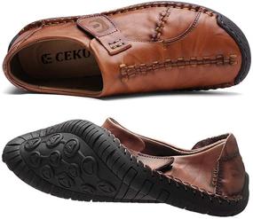 img 2 attached to Handmade Adjustable Leather Loafers and Slip-Ons for Men by CEKU