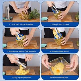 img 1 attached to 🍍 DXYD Pineapple Corer: Effortlessly Remove Cores with Stainless Steel Cutter Peeler, High-Efficiency Double-Layer Knife Ring, and Silicone Tray