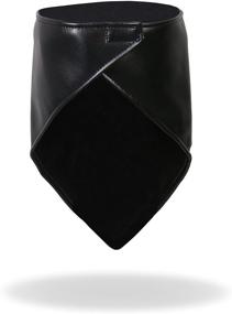 img 3 attached to Black Leather Skull Neck Warmer NWL1008 with Reflective Elements and Cozy Fleece Lining by Hot Leathers
