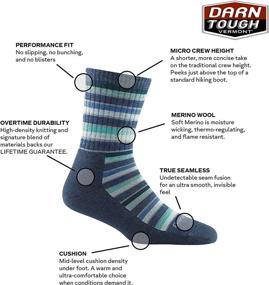 img 2 attached to Darn Tough Women's Sock - 🧦 1994 Decade Stripe Micro Crew Midweight with Cushion