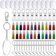 🔑 diy keychain tassel set - 144 acrylic keychain blanks with pendants for crafts & projects logo