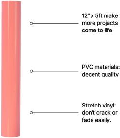 img 3 attached to 🌸 Coral Pink Permanent Vinyl Craft Adhesive by KENICUT - 12 Inch x 5 Feet for Cricut & Silhouette Cameo