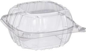 img 1 attached to 🍱 Convenient Pack of 75 Clear Plastic Hinged Food Containers 6x6 - Perfect for Sandwich, Salad, Party Favors, Cake Pieces