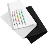 📝 100 sheets tracing paper & carbon graphite transfer paper bundle with 5-piece embossing styluses set - perfect for wood, paper, canvas, and art surfaces (size: 8.3 x 11.7 inches) | white: pack of 50 sheets & black: pack of 50 sheets logo