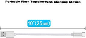 img 3 attached to 🔌 10 inch 5 Pack Short USB C Cable - dethinton Fast Charger Nylon Braided USB Type C Cable, Compatible with Galaxy S10+, S9, S8 Plus, Note 9, 8, LG G6, G7 V35, Pixel 2 XL - Silver