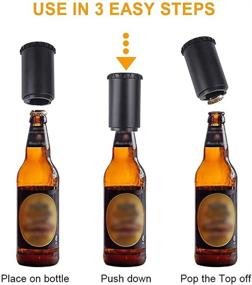 img 2 attached to 🍾 Multi-Functional Bottle Opener with Magnetic Cap Catcher - Automatic Beer Opener, Corkscrew Wine Opener, Arthritis Aid for Weak Hands and Seniors