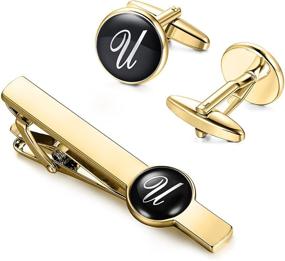 img 2 attached to 👔 Stylish ORAZIO Engraved Cufflinks: Business Men's Accessories Collection featuring Cuff Links, Shirt Studs & Tie Clips