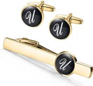 👔 stylish orazio engraved cufflinks: business men's accessories collection featuring cuff links, shirt studs & tie clips logo