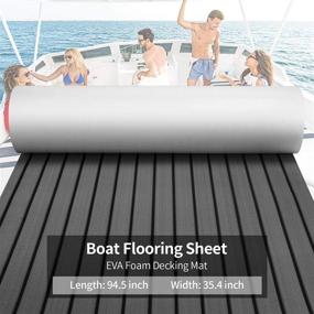 img 3 attached to 🛥️ SINNSIDELIN Boat Flooring EVA Non-Slip Foam Marine Teak Decking Sheet 94.5"x35.4"/94.5"x2.28" Beveled Edges for Boats, Yacht Floors, and Swimming Pool Decks