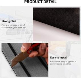 img 2 attached to 🛥️ SINNSIDELIN Boat Flooring EVA Non-Slip Foam Marine Teak Decking Sheet 94.5"x35.4"/94.5"x2.28" Beveled Edges for Boats, Yacht Floors, and Swimming Pool Decks