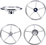 🚤 amarine-made 13-1/2 inch 5-spoke destroyer style stainless boat steering wheel - optimal navigation control and sleek design логотип