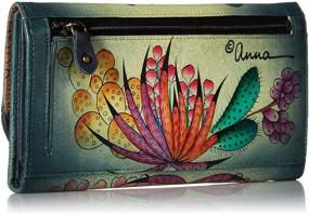 img 3 attached to 👜 Anna by Anuschka Women's Hand Painted Leather Checkbook Wallet/Clutch – Stylish and Functional