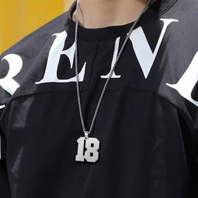 img 2 attached to 🏀 YSAHan Personalized Sports Fan Gift: Lucky Number Stainless Steel Pendant Necklace for Men and Boys - Customize Your Jersey Number