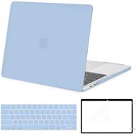 mosiso macbook pro 13 case 2019 2018 2017 2016 release a2159 a1989 a1706 a1708 - airy blue, hard shell case with keyboard cover & screen protector - protective plastic corner logo