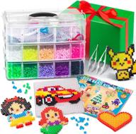 🧩 toylux iron beads for kids: 18k pcs fuse bead kit with storage case, pegboards, patterns, & more for diy art and craft logo