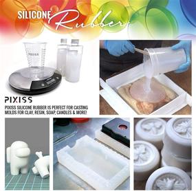 img 3 attached to 🌟 Набор для создания силиконовых форм Pixiss Clear Silicone Mold Making Kit - пузырьков нет, прозрачный жидкий силиконовый каучук - соотношение смешивания 1:1 - отлично подходит для форм из смолы, DIY силиконовых форм (21,16 унции)