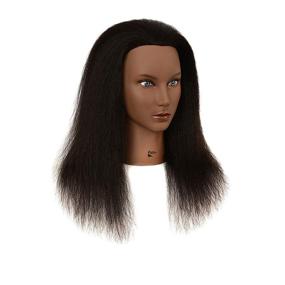img 2 attached to 💇 High-Quality 24-inch Real Hair Mannequin Head for Cosmetology Training - Professional Female Hairdresser Practice Doll Head (SKU: 3SA31404)