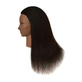 img 1 attached to 💇 High-Quality 24-inch Real Hair Mannequin Head for Cosmetology Training - Professional Female Hairdresser Practice Doll Head (SKU: 3SA31404)