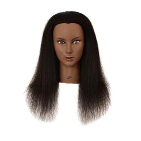 img 3 attached to 💇 High-Quality 24-inch Real Hair Mannequin Head for Cosmetology Training - Professional Female Hairdresser Practice Doll Head (SKU: 3SA31404)