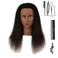 💇 high-quality 24-inch real hair mannequin head for cosmetology training - professional female hairdresser practice doll head (sku: 3sa31404) logo