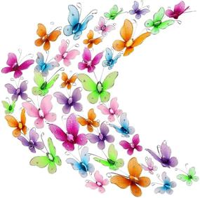 img 4 attached to 🦋 Zonon 60-Piece Colorful Butterfly Set: Vibrant Nylon Butterflies with Gem Accents for Stunning Home and Wedding Decor, Scrapbooking, and Craft Projects - Available in 2 Sizes (2.5 cm and 3 cm)