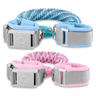 👶 betertek anti lost wrist link for kids - magnetic induction lock, 2 pack (4.92ft pink + 8.2ft blue) - child safety harness, baby proofing wristband with reflective strip logo