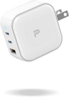 🔌 compact gan 65w usb c wall charger for iphone 12 and macbook pro air m1 - purgo 3-port fast charging block compatible with ipad, usb-c laptops, galaxy, and more logo