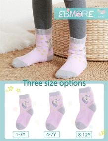 img 2 attached to 🧦 EBMORE Girls Kids Fuzzy Slipper Socks with Grips for Toddlers Boys - Non Slip, Warm Winter Cozy Fluffy Cute Socks - 6 Pairs - Ideal for Hospital, Cabin, and Home