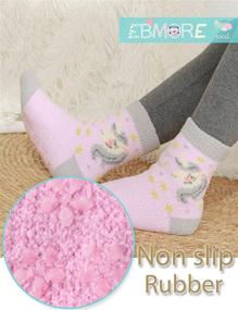 img 3 attached to 🧦 EBMORE Girls Kids Fuzzy Slipper Socks with Grips for Toddlers Boys - Non Slip, Warm Winter Cozy Fluffy Cute Socks - 6 Pairs - Ideal for Hospital, Cabin, and Home
