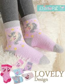 img 1 attached to 🧦 EBMORE Girls Kids Fuzzy Slipper Socks with Grips for Toddlers Boys - Non Slip, Warm Winter Cozy Fluffy Cute Socks - 6 Pairs - Ideal for Hospital, Cabin, and Home