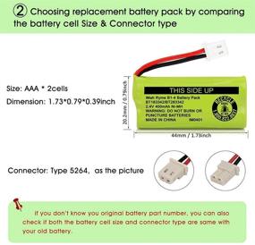 img 1 attached to Pack of 5 iMah BT183342/BT283342 2.4V 400mAh Ni-MH Battery Pack Compatible with BT166342/BT266342 BT162342/BT262342 2SN-AAA40H-S-X2