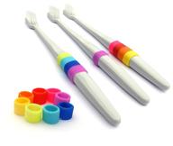 cupmarker toothbrush marker - set of 6 adjustable & reusable labels for standard toothbrushes logo