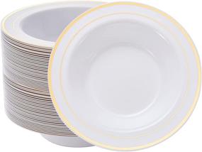 img 4 attached to 🍲 Premium N9R 30 Pack Disposable Soup Bowls with Elegant Gold Rim – Perfect for Holidays, Parties, Weddings, Catering, and Everyday Use!