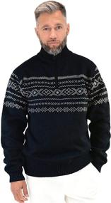 img 1 attached to 🧥 Stylish Light Pullover Fleeces: Trendy Patterned Sweaters for Men's Clothing