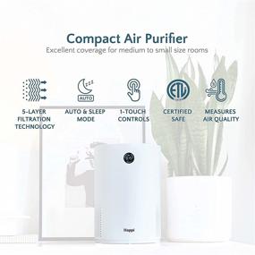 img 3 attached to 🌬️ My Happi Air Purifier: True HEPA H13 Filter with UV & Active Carbon - 5-in-1 Layers, LED Air Particle Sensor Display, Self-Cleaning, Whisper Quiet - 3 Speeds, 500 Sq. Ft Coverage (White)