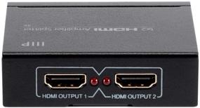 img 1 attached to 🌟 Улучшите свой просмотр с помощью Monoprice Blackbird 4K 1x2 усилителя-сплиттера HDMI: 48-битная глубокая цветопередача, поддержка 3D-видео для PS4/5, Xbox, Apple TV, Fire Stick, Roku, Blu-Ray плеера
