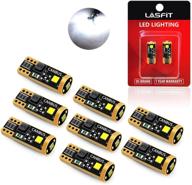 🚘 lasfit 194 168 led bulbs: canbus error free, 6000k white, 2825 w5w t10 3030 chipsets leds for car dome map door courtesy license plate lights - pack of 8 logo