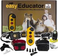 2-pack bundle - e-collar - ez-902-1/2 mile remote wireless waterproof rechargeable dog trainer for 2 dogs - static, vibration, and sound stimulation collar with petstek training clicker logo