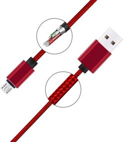 img 3 attached to 🔴 10ft 3Pack Micro USB Cable by Ailun: High Speed Charging & Sync, Nylon Braided, Android Phone & Tablet Charger Cable - Red