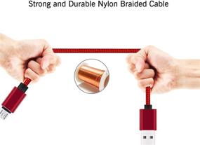 img 1 attached to 🔴 10ft 3Pack Micro USB Cable by Ailun: High Speed Charging & Sync, Nylon Braided, Android Phone & Tablet Charger Cable - Red