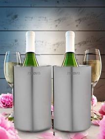 img 3 attached to 🍷 Stay Cool and Elegant with Strova Wine Bottle Chiller (Set of 2): Double Wall Stainless Steel Insulation for Parties, Events, and Hosting – Perfectly Insulated Cooler Bucket for Standard-Sized Wine and Champagne Bottles