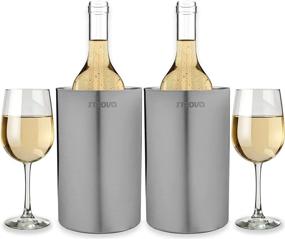 img 4 attached to 🍷 Stay Cool and Elegant with Strova Wine Bottle Chiller (Set of 2): Double Wall Stainless Steel Insulation for Parties, Events, and Hosting – Perfectly Insulated Cooler Bucket for Standard-Sized Wine and Champagne Bottles