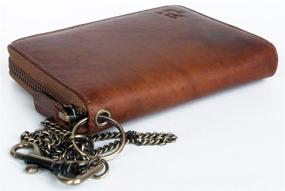 img 3 attached to Glazed Genuine Leather Zip Around Wallet