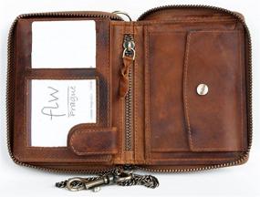 img 2 attached to Glazed Genuine Leather Zip Around Wallet