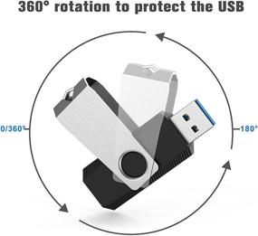 img 1 attached to 🖥 KOOTION 32ГБ USB 3.0 флэш-накопитель - высокоскоростная поворотная флешка, черного цвета.